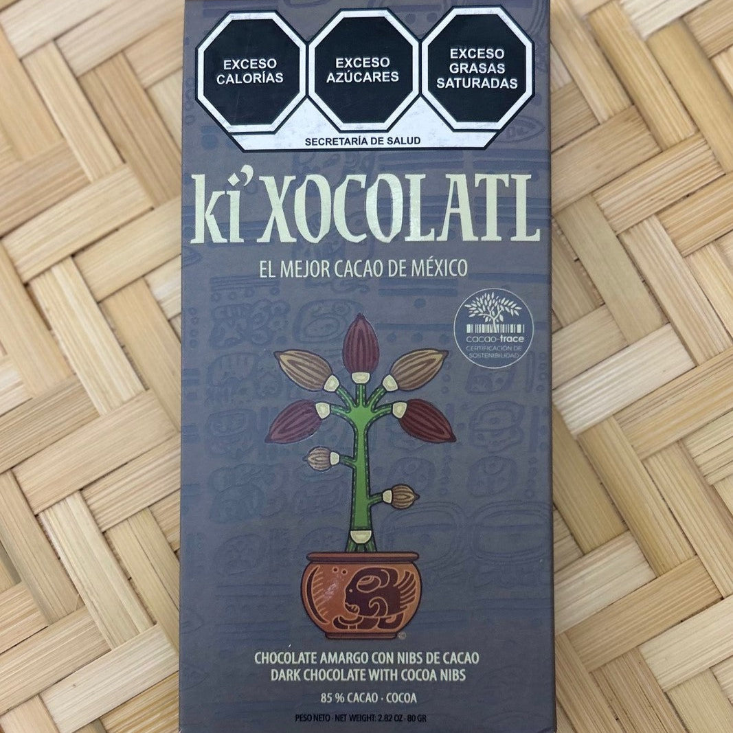 Semi-Bitter Chocolate with cacao nibs 85% cacao, 80g