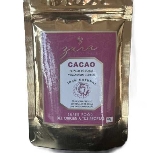 Cacao with rose petals, 80gr.